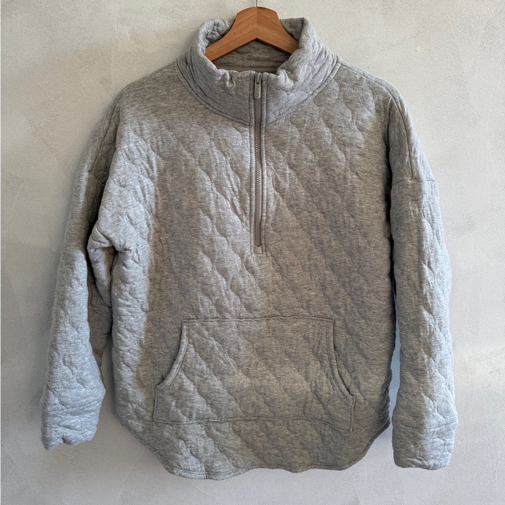 GAP - Gray Quilted Half-Zip Pullover - Size S